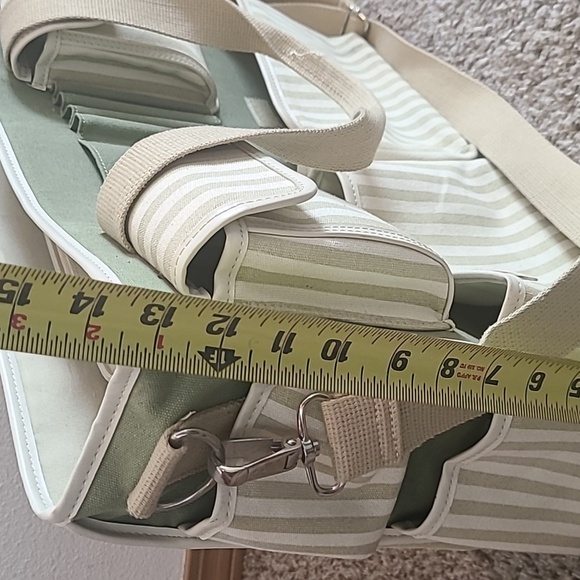 Creating Keepsakes Craft/ Scrapbook Bag Cream and Green Striped Bag - Picture 10 of 10